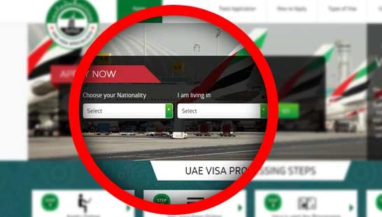 how to apply uae visa first step