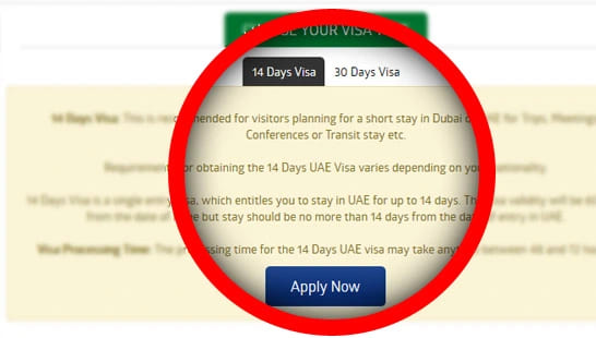 how to apply uae visa second step